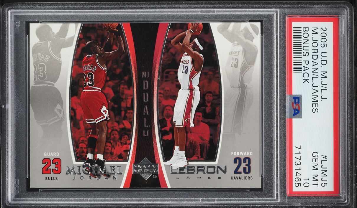 2005 Upper Deck MJ LJ Bonus Pack LeBron James & Michael Jordan #LJMJ5 PSA 10 GEM