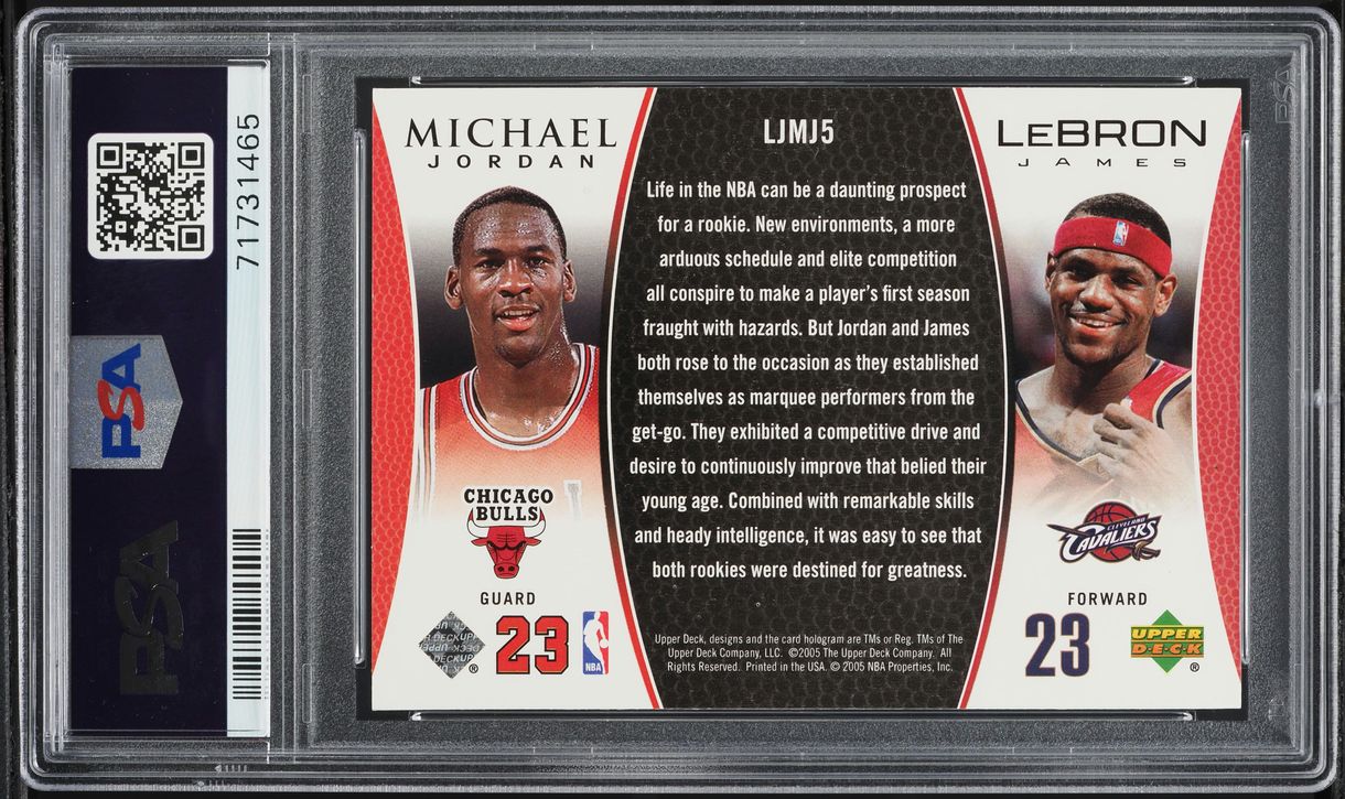 2005 Upper Deck MJ LJ Bonus Pack LeBron James & Michael Jordan #LJMJ5 PSA 10 GEM