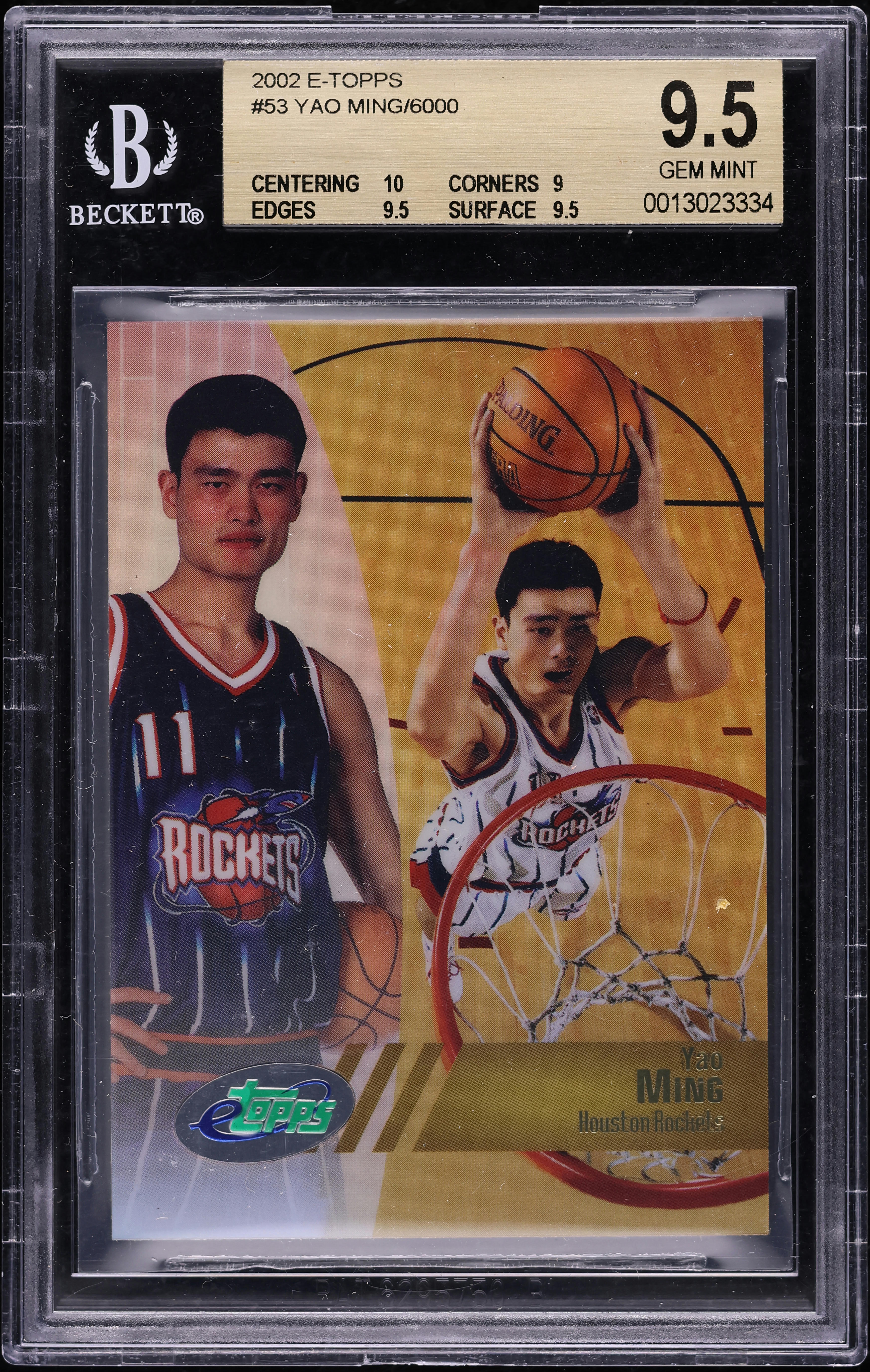 ミュージシャン sold out 2002 eTopps Yao Ming ROOKIE #53 BGS 9.5 GEM MINT on Fanatics