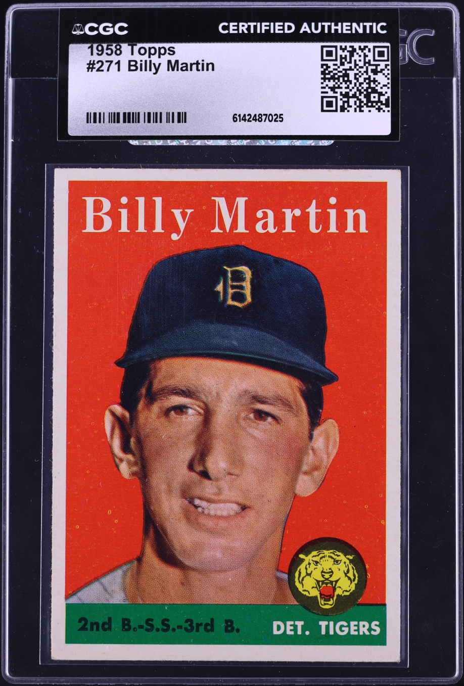 1958 Topps Billy Martin #271 CGC AUTH