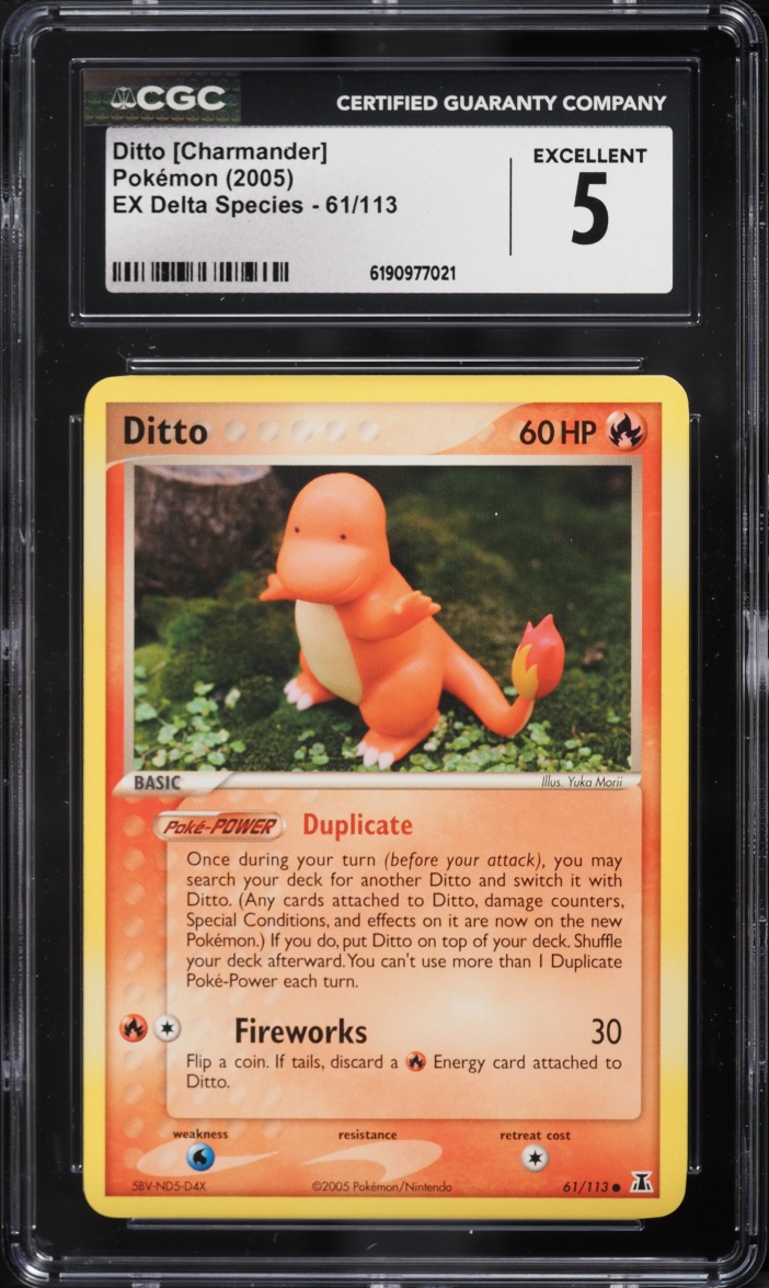 2005 Pokemon EX Delta Species Ditto Charmander #61 CGC 5 EX