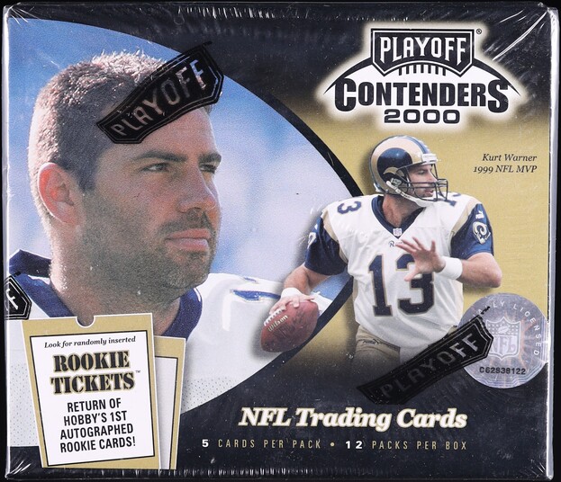 2000 Playoff Contenders Football Sealed Hobby Box, 12ct Packs