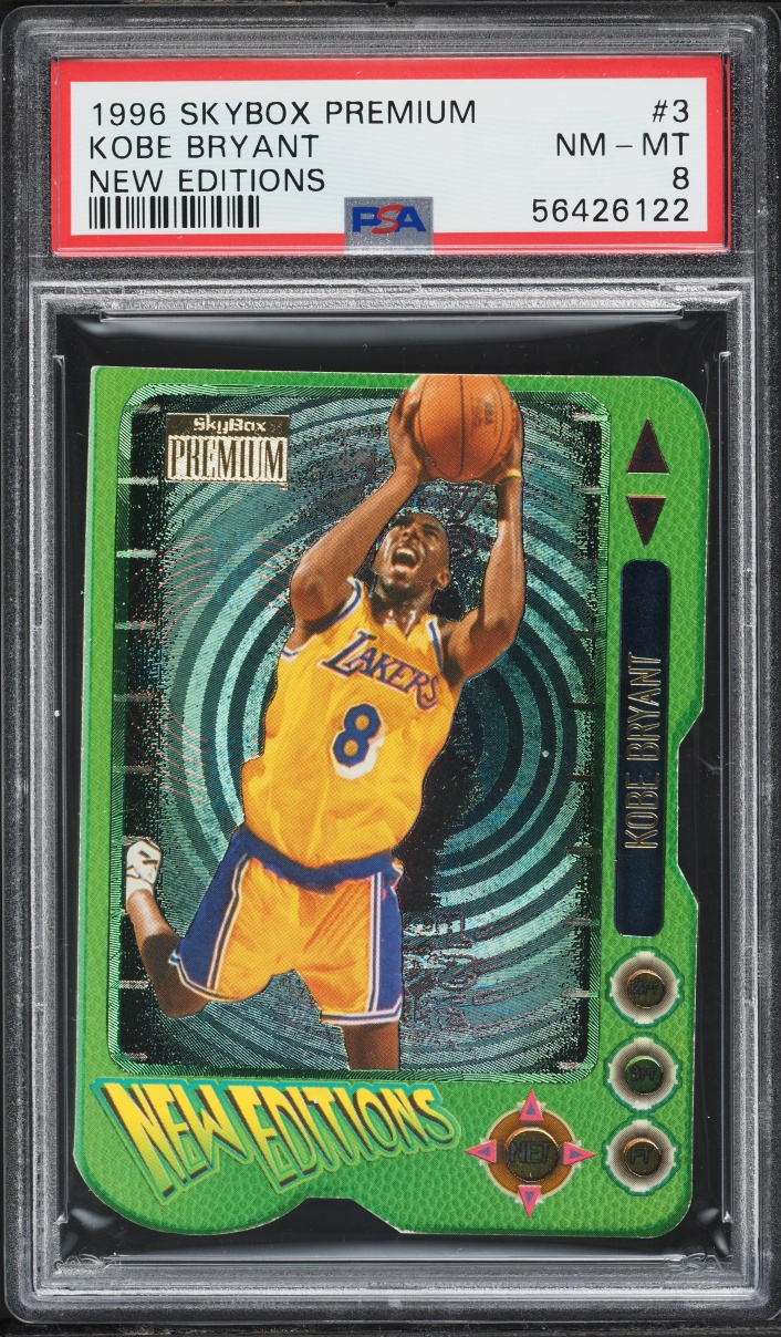 1996 Skybox Premium New Editions Die-Cut Kobe Bryant ROOKIE #3 PSA 8 NM-MT