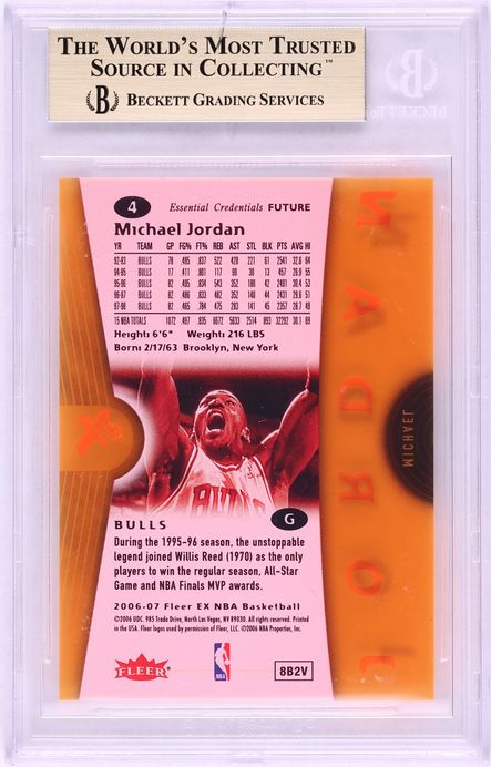 2006 Fleer E-X Essential Credentials Future Michael Jordan /77 BGS 10 PRISTINE