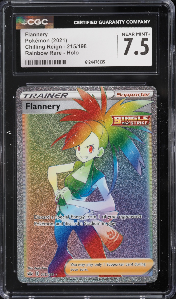 2021 Pokemon Sword & Shield Chilling Reign Rainbow Rare Flannery #215 CGC 7.5 NRMT+