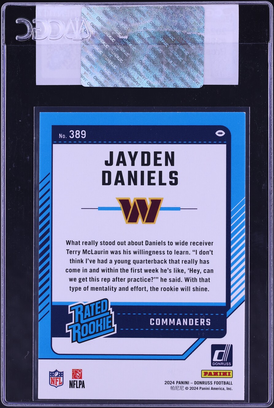 2024 Donruss Press Proof Red Jayden Daniels ROOKIE #389 CGC AUTH