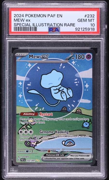 2024 Pokemon Scarlet & Violet Paldean Fates SIR Shiny Mew ex #232 PSA 10 GEM MINT