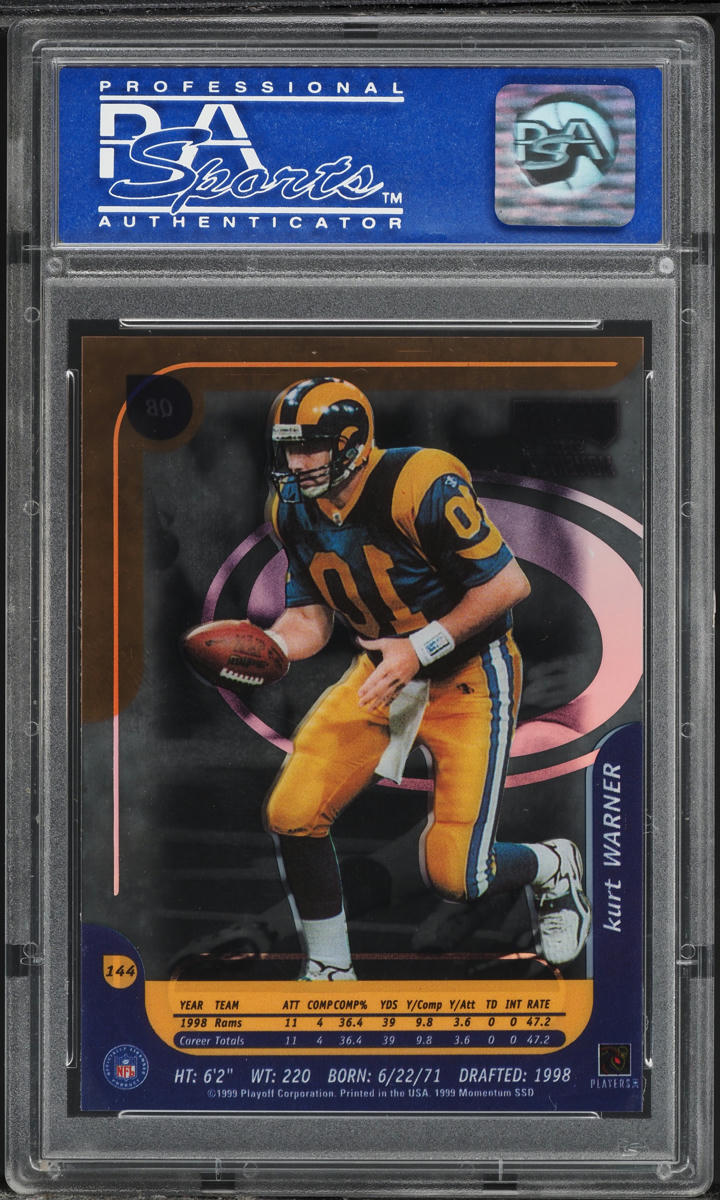 1999 Playoff Momentum Kurt Warner ROOKIE #144 PSA 9 MINT