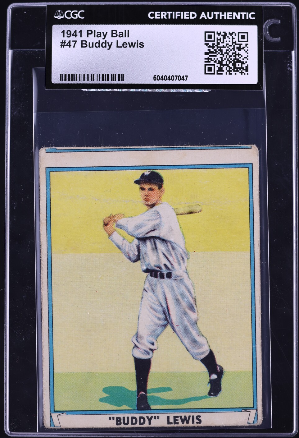 1941 Play Ball Buddy Lewis #47 CGC AUTH