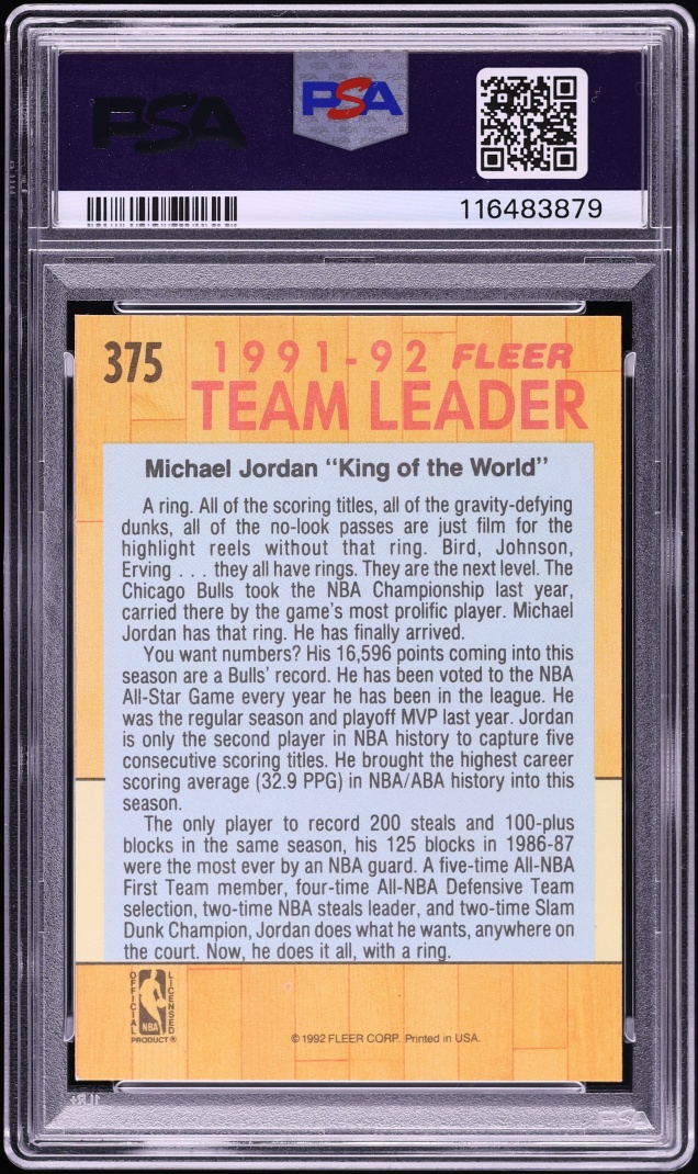 1991 Fleer Basketball Michael Jordan #375 PSA 6 EXMT