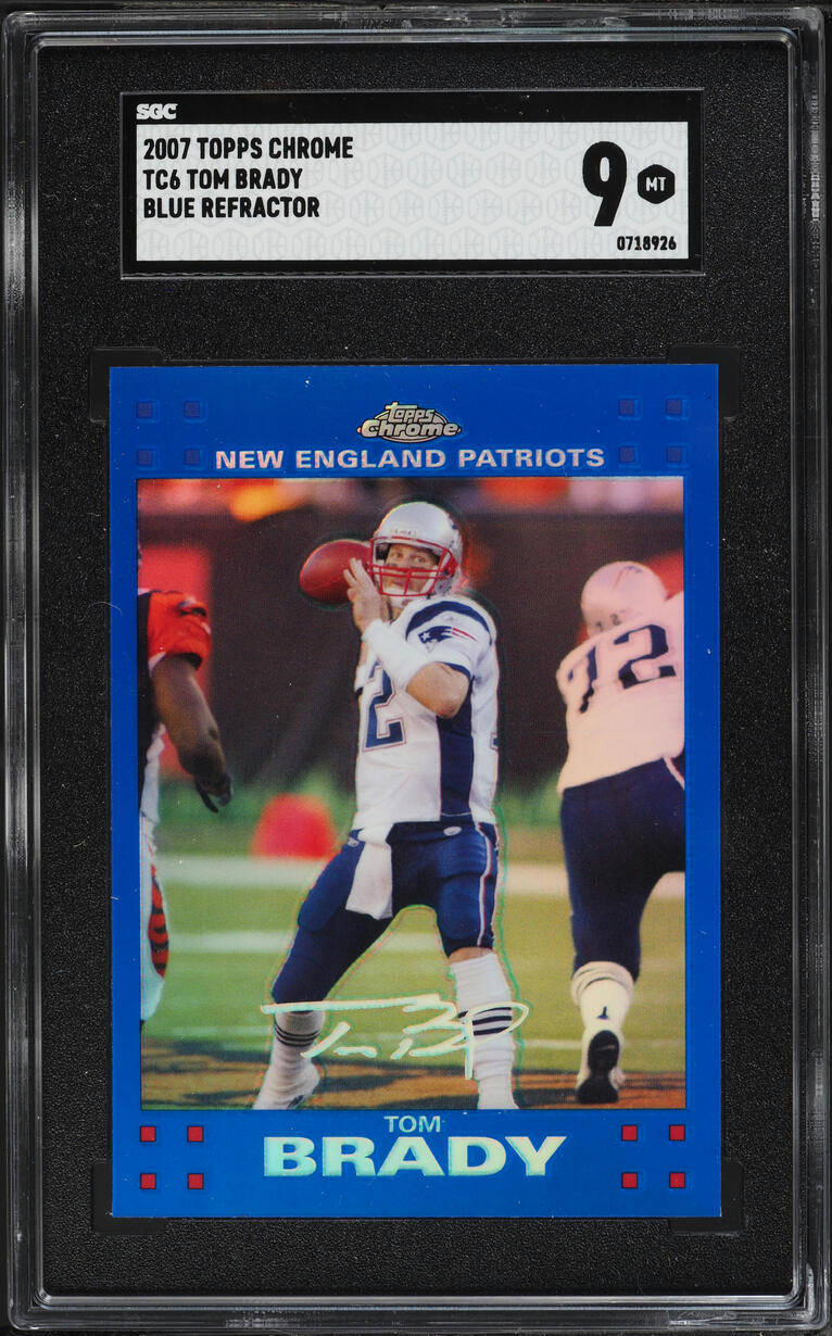 2007 Topps Chrome Blue Refractor Tom Brady #TC6 SGC 9 MINT