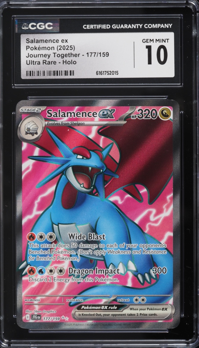 2025 Pokemon Scarlet & Violet Journey Together Full Art Salamence ex #177 CGC 10 GEM MINT