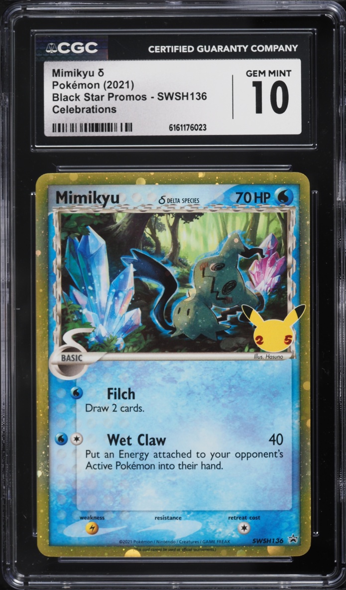 2021 Pokemon Sword & Shield Promo Celebrations Holo Mimikyu #SWSH136 CGC 10 GEM MINT