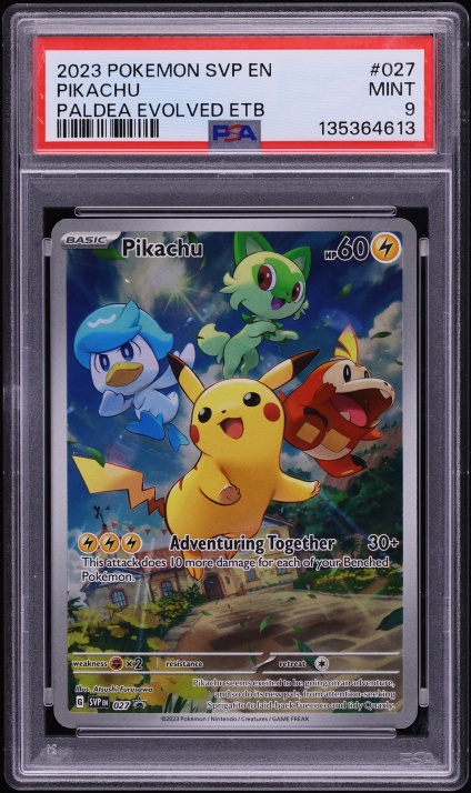 2023 Pokemon Scarlet & Violet Promo Paldea Evolved ETB Full Art Pikachu #27 PSA 9 MINT