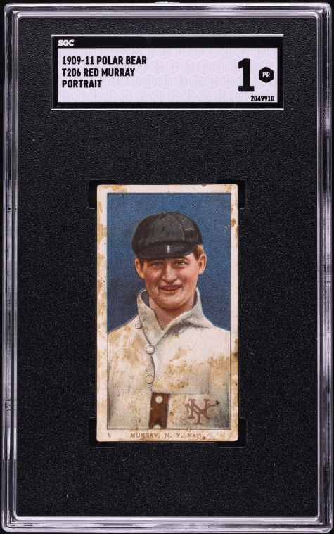 1909-11 T206 Red Murray PORTRAIT, POLAR BEAR SGC 1 PR