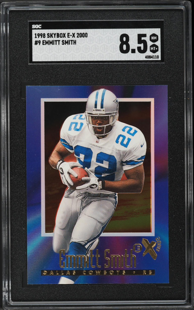 1998 Skybox E-X 2001 Emmitt Smith #9 SGC 8.5 NM-MT+