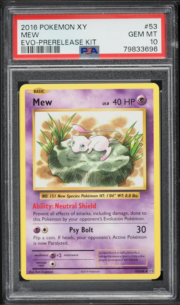 2016 Pokemon XY Evolutions Prerelease Kit Mew #53 PSA 10 GEM MINT