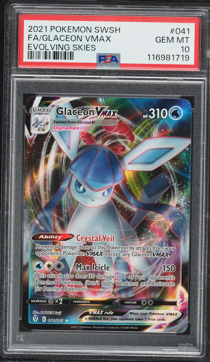 2021 Pokemon Sword & Shield Evolving Skies Full Art Glaceon VMAX #41 PSA 10 GEM MINT