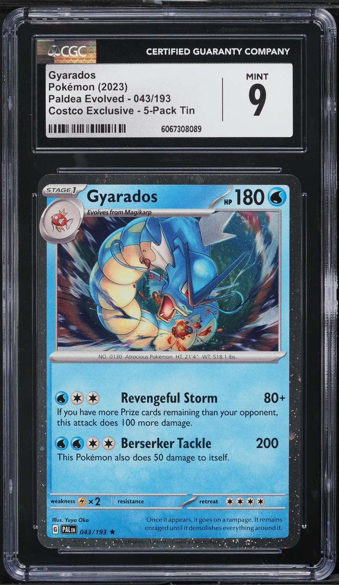 2023 Pokemon Scarlet & Violet Paldea Evolved Costco Exclusive Gyarados #43 CGC 9 MINT
