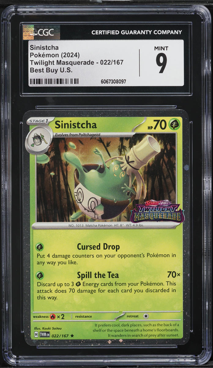 2024 Pokemon SV Twilight Masquerade Best Buy Exclusive Sinistcha #22 CGC 9 MINT