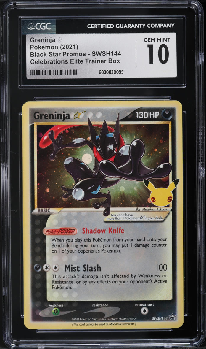 2021 Pokemon SWSH Black Star Promo Celebrations Greninja Gold Star #144 CGC 10