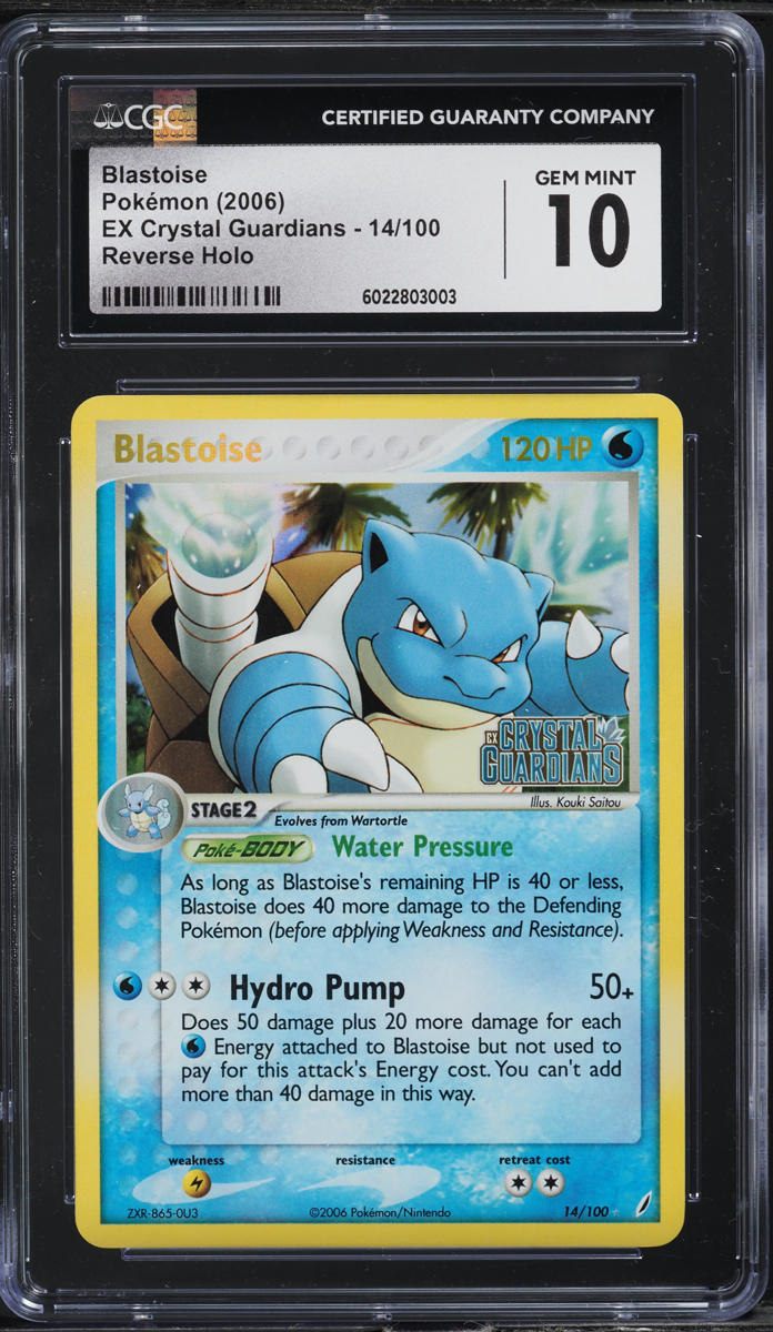 2006 Pokemon EX Crystal Guardians Reverse Holo Blastoise #14 CGC 10 GEM MINT