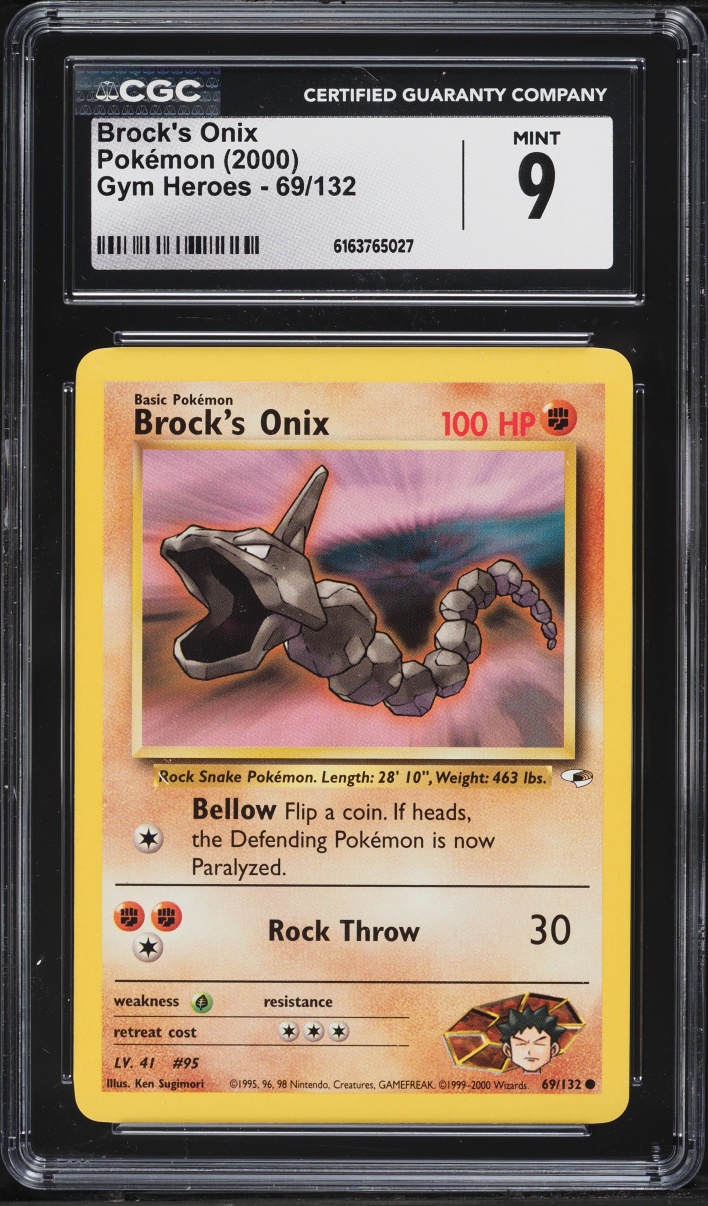 2000 Pokemon Gym Heroes Brock's Onix #69 CGC 9 MINT
