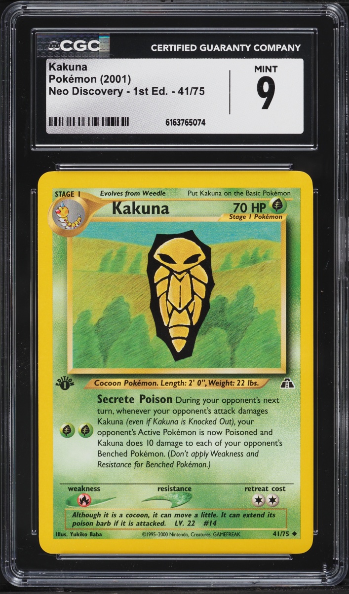 2001 Pokemon Neo Discovery 1st Edition Kakuna #41 CGC 9 MINT