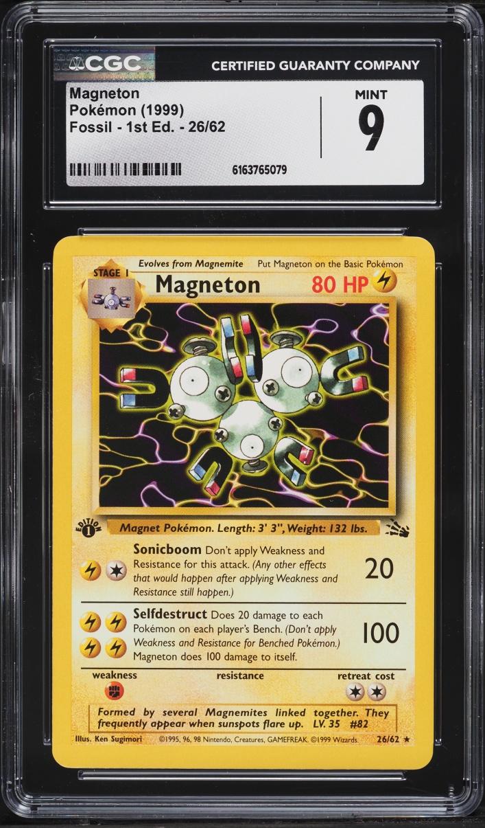 1999 Pokemon Fossil 1st Edition Magneton #26 CGC 9 MINT