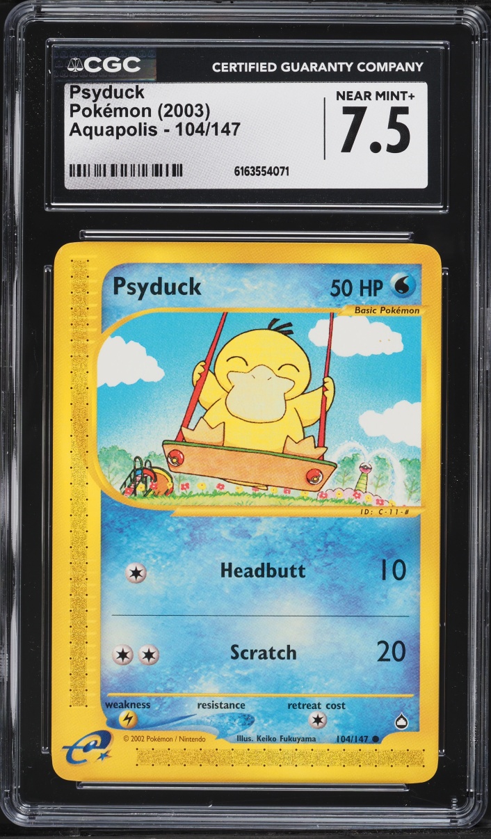 2003 Pokemon Aquapolis Psyduck #104 CGC 7.5 NRMT+