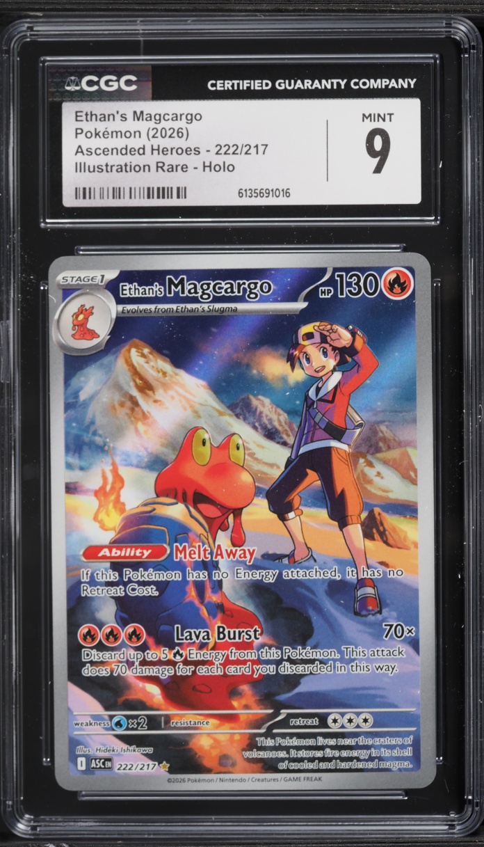2026 Pokemon Mega Ascended Heroes IR Ethan's Magcargo #222 CGC 9 MINT