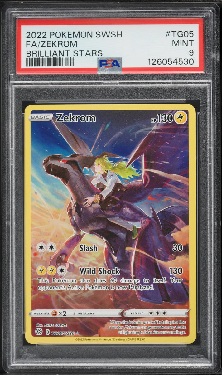 2022 Pokemon Sword & Shield Brilliant Stars CHR Zekrom #TG05 PSA 9 MINT