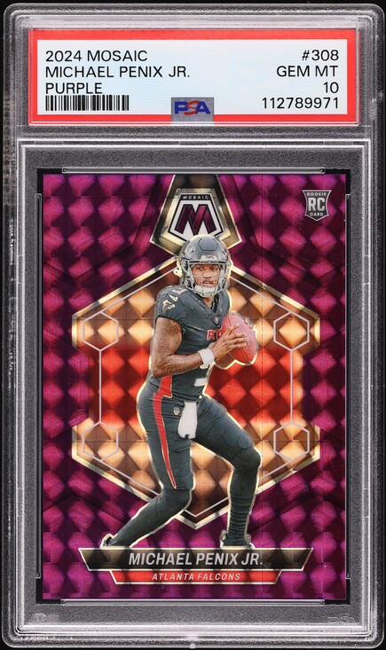 2024 Panini Mosaic Purple Michael Penix Jr. ROOKIE /49 #308