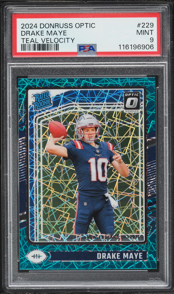 2024 Donruss Optic Teal Velocity Drake Maye ROOKIE #229 PSA 9 MINT
