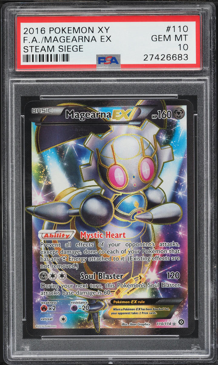 2016 Pokemon XY Steam Siege Alt Art Magearna EX #110 PSA 10 GEM MINT