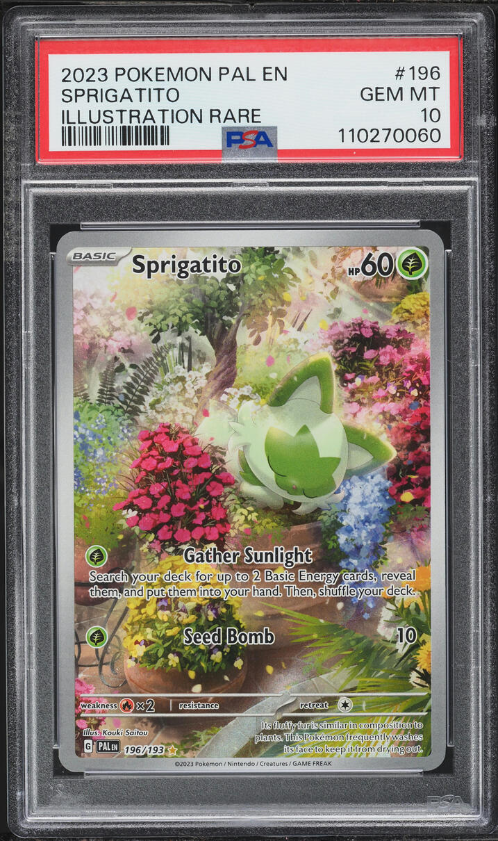 2023 Pokemon Scarlet & Violet Paldea Evolved IR Sprigatito #196 PSA 10 GEM MINT