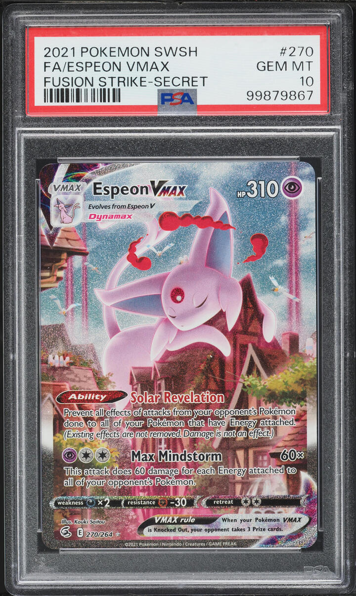 2021 Pokemon Sword & Shield Fusion Strike Full Art Espeon VMAX #270 PSA 10 GEM MINT