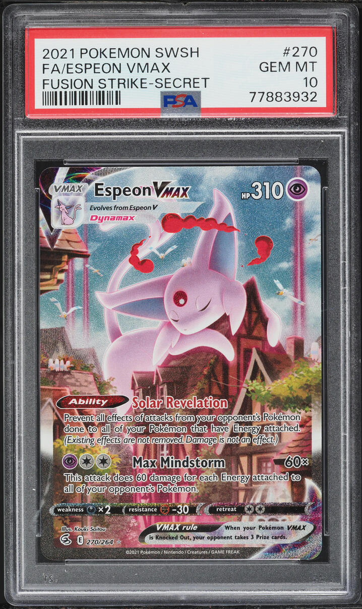 2021 Pokemon Sword & Shield Fusion Strike Full Art Espeon VMAX #270 PSA 10 GEM MINT