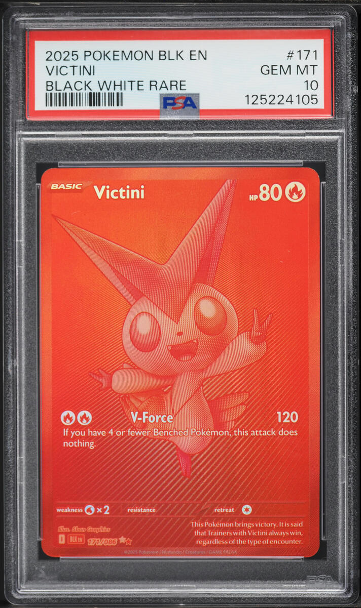 2025 Pokemon Scarlet & Violet Black Bolt BWR Victini #171 PSA 10 GEM MINT