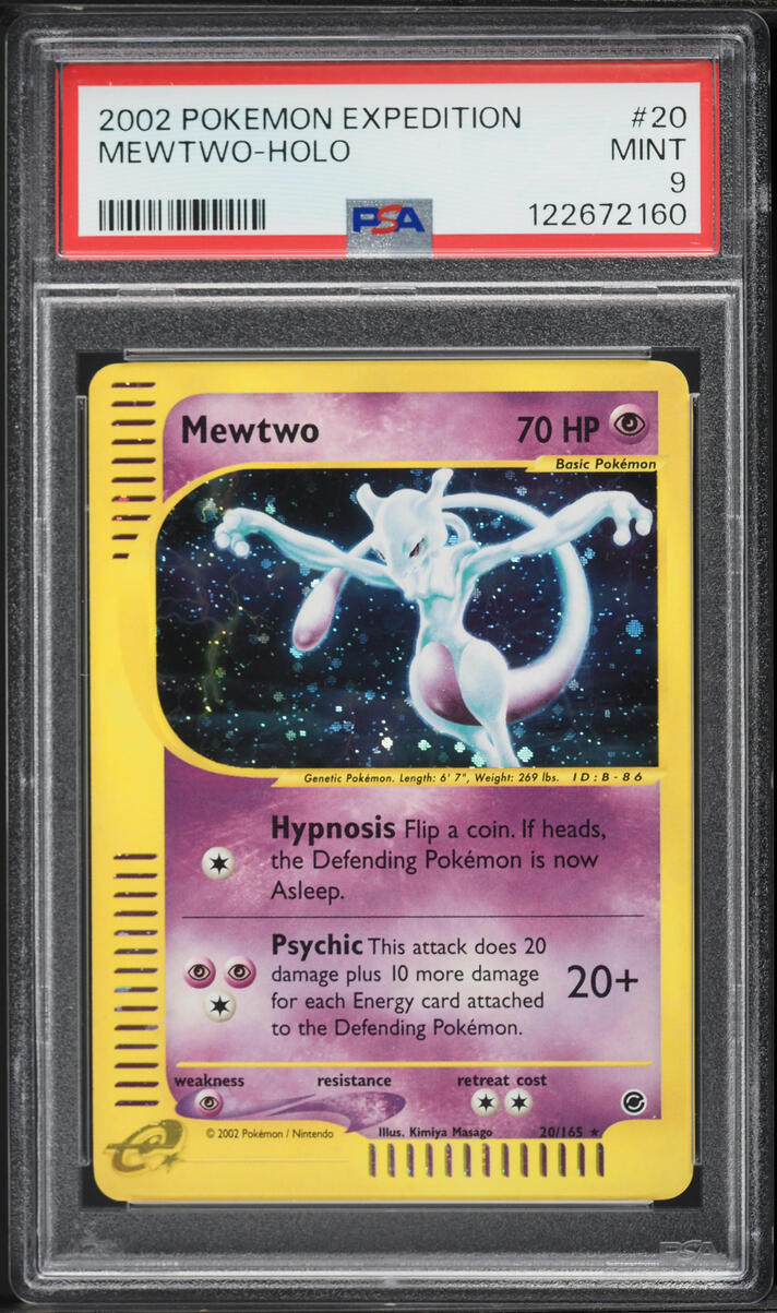 2002 Pokemon Expedition Holo Mewtwo #20 PSA 9 MINT