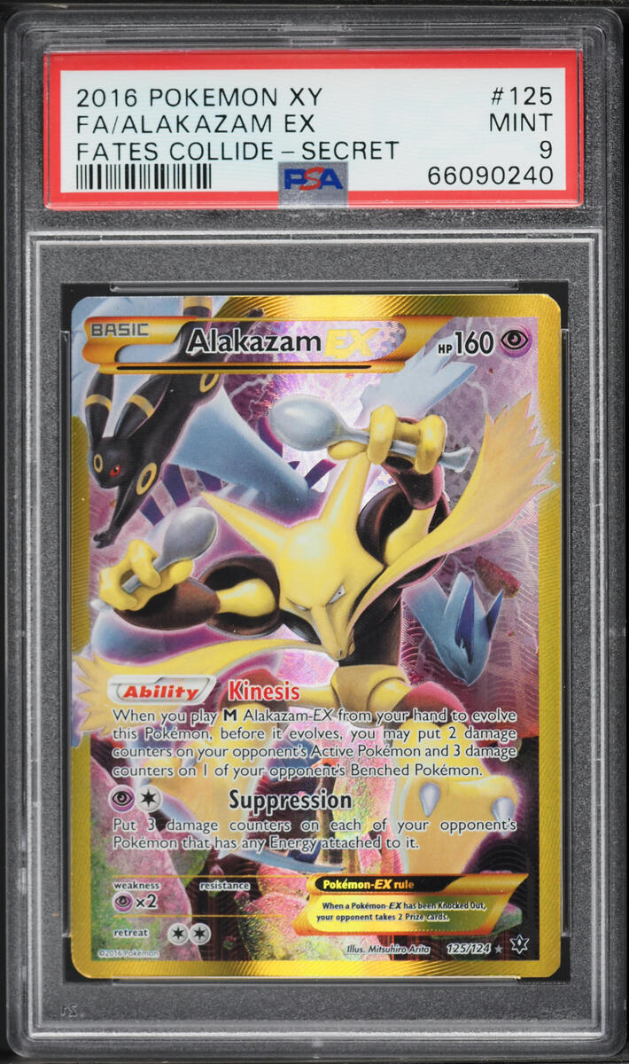 2016 Pokemon XY Fates Collide Full Art Alakazam EX #125 PSA 9 MINT