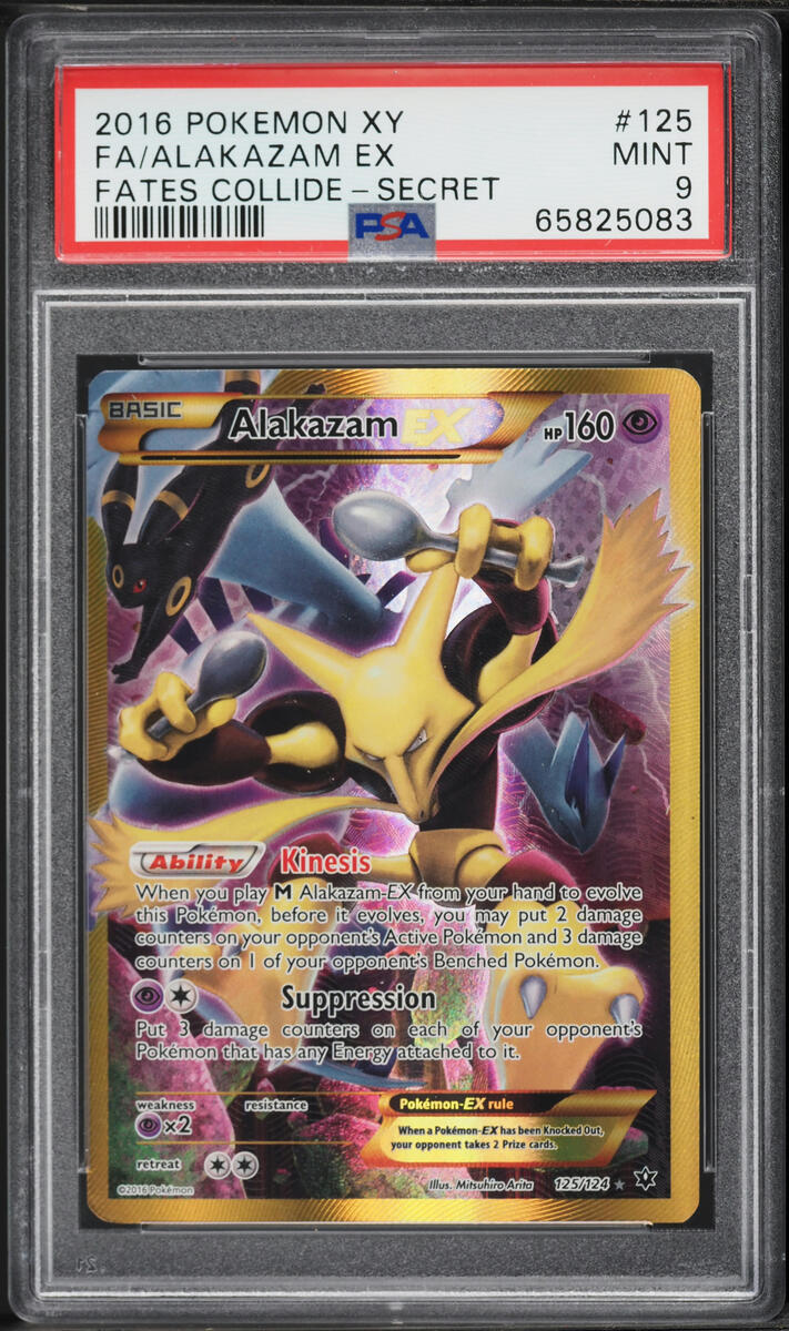 2016 Pokemon XY Fates Collide Full Art Alakazam EX #125 PSA 9 MINT