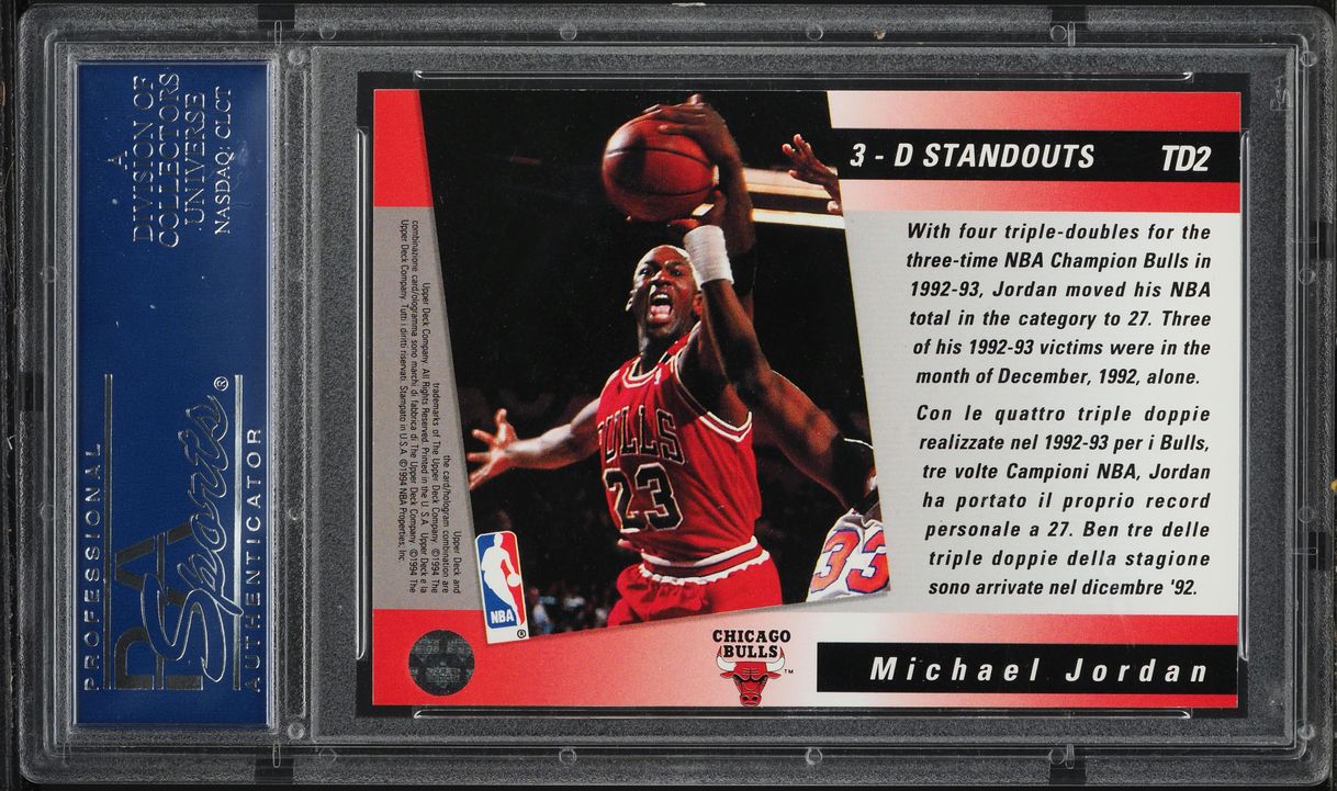 1993 Upper Deck Triple Double Hologram Michael Jordan #TD2 PSA 10 GEM MINT