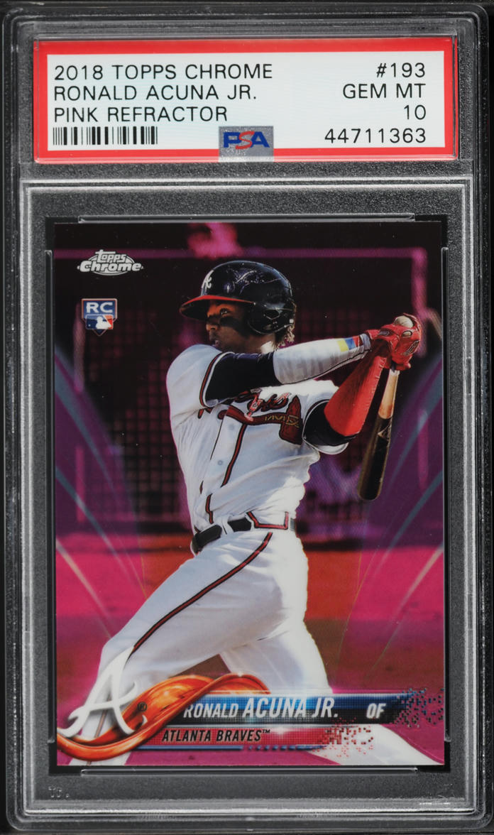 2018 Topps Chrome Pink Refractor Ronald Acuna Jr. ROOKIE #193 PSA 10 GEM MINT