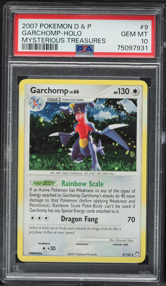 2007 Pokemon DP Mysterious Treasures Holo Garchomp #9 PSA 10 GEM MINT