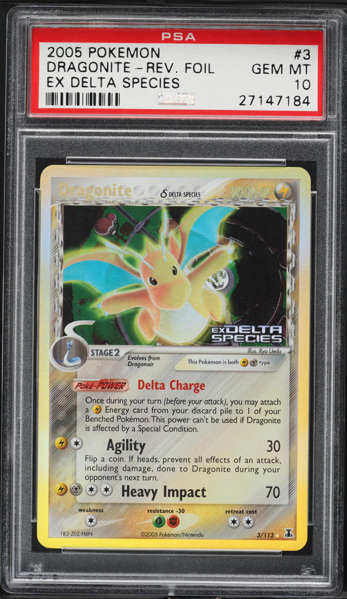 2005 Pokemon EX Delta Species Reverse Holo Dragonite #3 PSA 10 GEM MINT