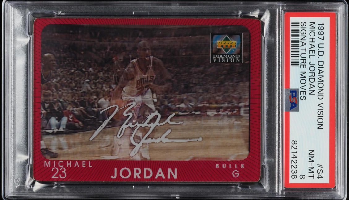1997 Upper Deck Diamond Vision Signature Moves Michael Jordan #S4 PSA 8 NM-MT