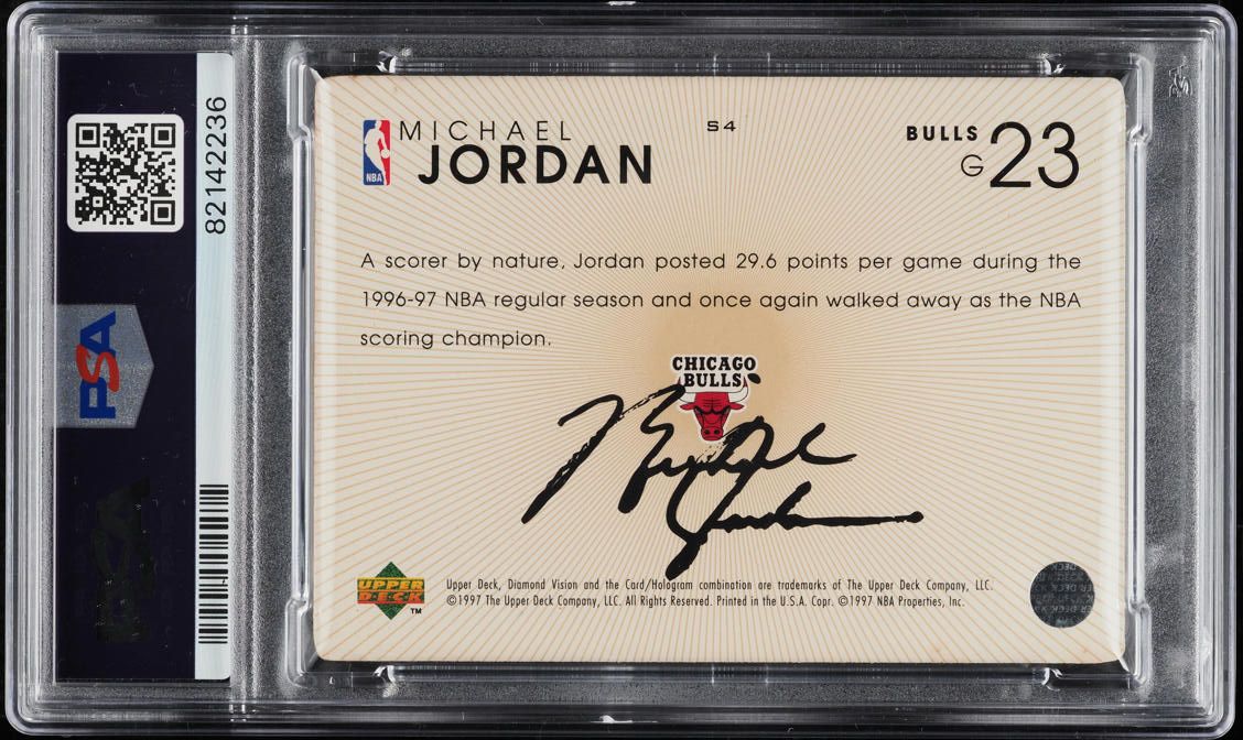 1997 Upper Deck Diamond Vision Signature Moves Michael Jordan #S4 PSA 8 NM-MT