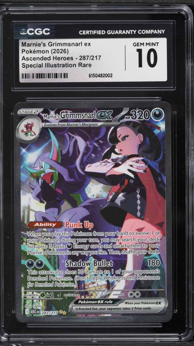 2026 Pokemon Mega Evolution Ascended Heroes SIR Marnie's Grimmsnarl ex #287 CGC 10 GEM MINT