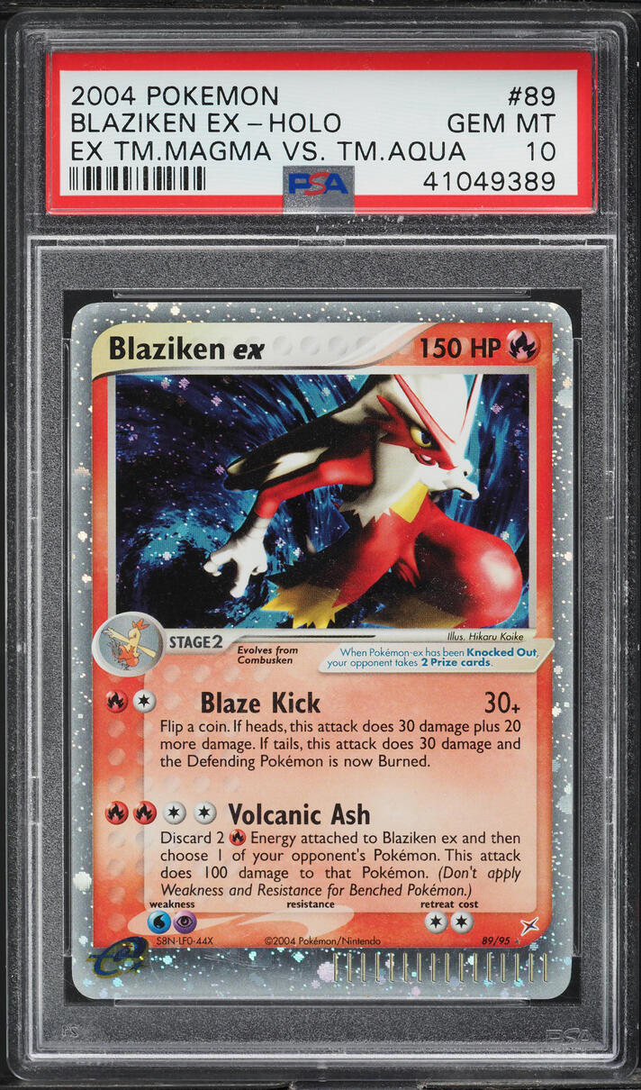 2004 Pokemon EX Team Magma Vs Team Aqua Holo Blaziken ex #89 PSA 10 GEM MINT
